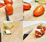 Легкие салаты рецепты с фото простые и вкусные недорогие. Надрезы на помидоре оригинальный салат Сделать надрезы на каждом из помидор.